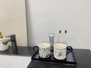 WCZ日本轻奢漱口杯陶瓷情侣刷牙杯卫生间洗漱台面牙缸牙具置物架 【四件套】(满庭金桂+秘密花园) 晒单实拍图