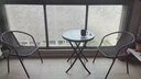 户外阳台小桌椅三件套休闲茶桌椅户外桌椅露天庭院室外折叠 60CM水纹钢化玻璃折叠圆桌+2艾菲椅 实拍图