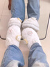 尤克达蒂（yookdd） 拖鞋秋冬季可爱毛毛保暖家居拖鞋2025年新款毛茸茸情侣棉拖鞋女 饭团拖鞋米白女38-39 【适合37-38】 实拍图