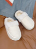 原沐初保暖厚底棉拖鞋女室内外穿棉鞋居家耐磨加厚孕妇月子鞋雪地靴 月牙白 38-39 【适合37-38】 实拍图