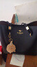 花迹品牌真皮托特包女士单肩包2025新牛皮软包时尚百搭日常情人节包包 黑色 实拍图