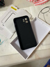 品胜 适用苹果12手机壳iphone12柔性液态保护套全包防摔12软壳直边手机壳 黑色 实拍图