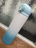 多样屋（TAYOHYA）保温杯弹跳盖杯子316不锈钢大容量学生保冷水杯车载500ml 冰蓝白 实拍图