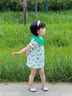 G.duck小黄鸭童装女童连衣裙夏季洋气儿童短袖小裙子女宝宝夏天碎花裙 粉红色 90 (建议80cm 2-3岁左右)cm 实拍图