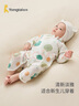 童泰（TONGTAI）婴儿连体衣夏纯棉衣服初生宝宝蝴蝶哈衣爬服提花绿色52cm 实拍图