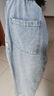 顶峰保罗（Dingfengbaoluo）美式水洗牛仔裤直筒秋季潮牌大码宽松阔腿裤子男DS61浅蓝色2XL 实拍图