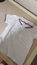 罗蒙男童短袖polo衫校服春夏新款T恤女童班服 条纹白色短袖POLO衫 110 实拍图