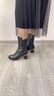 富贵鸟女鞋真皮中筒靴女新款加绒粗跟短靴子女秋季妈妈鞋高跟鞋马丁靴女 黑色（单里）跟高6cm 37 实拍图