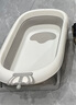 iuu婴儿洗澡盆 可折叠宝宝浴盆大号 洗澡神器躺托浴架新生儿童用品 【北欧灰】+浴架+浴垫+脸盆*3 材质：FAD食品级材质检测认证 实拍图
