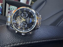 冠琴（GUANQIN）手表男机械表全自动镂空飞轮瑞士品质防水夜光皮带男士双日历手表 间金黑面 实拍图
