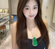 翡翠祥冰种满绿缅甸A货翡翠吊坠玉观音帝王绿佛公渡母女玉佩【付尾款】 满绿观音，尾款1000 实拍图