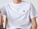 杰克·琼斯（JACK&JONES）25年男装T恤男夏季T恤舒适男士短袖凉感多色上衣纯色水洗不易走形 A06白色 XL 实拍图