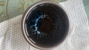 建缘天成 建盏茶杯油滴鹧鸪斑百花兔毫陶瓷杯原矿釉品茗杯精致小盏一口杯 1只银蓝滴小敛口6.8x3.8 实拍图