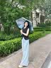 美度（MAYDU）遮阳伞防晒防紫外线小巧晴雨伞女太阳伞五折超轻口袋伞M5208蓝色UPF50+文艺风户外蓝色妖姬 实拍图