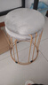舒怡然轻奢金色凳子家用网红小凳子矮凳北欧圆凳餐桌凳现代简约懒人板凳 灰色绒布-加粗加厚6柱金腿 46cm 2张起发 实拍图