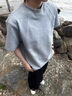 趣米乐 美式太空棉正肩短袖t恤男夏季高级感重磅硬挺cleanfit半截袖上衣 灰色 常规 XL 建议120斤到140斤 实拍图