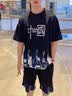 啄木鸟冰丝短袖t恤男士装夏季凉感青少年宽松运动半袖套装中短裤衣服 H30H60卡其套装 XL 建议130-150斤 实拍图