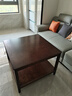 福林成简约沙发边桌客厅角几实木质小茶几美式方几家用小桌子角柜床头桌 长宽80*80高60cm 黑胡桃色 实拍图