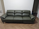 源氏木语零靠墙电动沙发客厅头层牛皮多功能沙发家用大象耳朵沙发 2.59米大三人位左电动(墨绿) 实拍图
