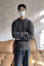 名创优品（MINISO）圆领绞花纹理感针织毛衣男秋冬季保暖抗寒百搭情侣毛衫 深灰 L 实拍图