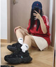 FILAFUSION斐乐潮牌女鞋硬糖鞋厚底老爹鞋女运动鞋女 黑色-BK 38 实拍图