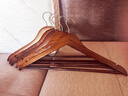 百草园实木衣架加厚木质防滑无痕木头晾衣架大衣西装木制衣撑复古色5个 实拍图