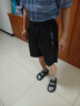 雅鹿冰丝短裤男夏季新款休闲弹力五分裤青年运动宽松透气男士沙滩短裤 （五分裤）黑 2XL （重120-130斤高165-175） 实拍图