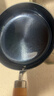章丘铁锅手工小平底辅食锅煎锅烤肉锅煎蛋锅无涂层物理不粘锅炒锅平底锅 烤蓝木把 20cm 实拍图