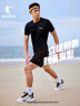 乔丹跑步运动套装男速干衣短袖t恤男五分裤男短裤健身服两件套 实拍图