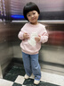 戴维贝拉（DAVE＆BELLA）小童套头衫宝宝绵羊毛毛衣冬装洋气女童衣服儿童长袖上衣秋冬新款 珍珠粉【现货】 120 cm（建议身高110-120cm） 实拍图