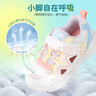 江博士Dr.Kong江博士童鞋魔术贴2023春秋网布舒适透气幼儿女宝宝学步鞋 米色 24 脚长约14.2-14.8 实拍图