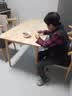 爱必居实木餐桌小户型家用餐厅桌椅组合原木色140*80单桌+4把牛角椅 实拍图