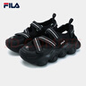 斐乐（FILA）女鞋草莓凉鞋新款厚底增高玛丽珍运动魔术贴凉拖 黑-BK 37.5 实拍图