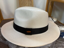 Mr DUCK匠人手工编织帽 白色巴拿马草帽男女礼帽 大帽檐大头围防晒遮阳帽 MS186109-米白色 （经典款大边） L（适合59-60cm头围) 实拍图