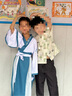 奥蒙威儿童古装汉服国学服朗诵表演男女中国风服小学生中秋演出服BY05 BY05如意拼接大袖 130 实拍图