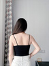 棉客诚品吊带背心女带胸垫美背内衣文胸一体裸感冰丝可外穿抹胸 黑色M 实拍图