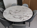 赫梵丝 餐桌 大理石餐桌椅组合现代简约圆形餐桌家用带转盘吃饭圆桌 1.3米 一桌八椅【带大理石转盘】 飘带纹 椅子颜色留言 实拍图