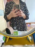 尚都比拉度假风碎花连衣裙女夏天V领气质中长裙收腰A字雪纺裙子 黑花 L 实拍图