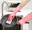 美家日记家用PVC洗碗手套 L号3双装 加厚防水耐用  防滑防污耐磨粉色手套 实拍图