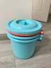加厚彩色塑料小号提水桶带盖收纳桶储水儿童玩具桶保鲜桶 食品小桶 【蓝色】约5.5L可装11斤水 实拍图