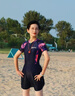 梵迪拉泳衣女温泉显瘦连体裙游泳馆速干保守泳装三件套101804A紫色M 实拍图