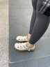 达芙妮罗马凉鞋女爆款25夏外穿洞洞鞋休闲百搭编织镂空沙滩鞋厚底猪笼鞋 米杏色 38 实拍图