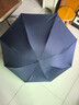 天堂伞折叠伞加固碰击布商务伞防晒遮阳伞钢骨太阳伞男女三折晴雨两用伞 深藏青（8骨钢架雨伞直径100CM） 实拍图
