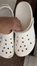 卡骆驰crocs洞洞鞋贝雅卡骆班轻便耐磨一脚蹬休闲鞋|205089 白/深蓝-126 37 /38(230mm) 实拍图