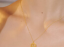 周六福18K金项链女O字链素链锁骨链生日礼物 黄18K 约1.6g-47cm 实拍图