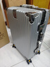 狄斯顿保罗  铝框行李箱男女新款拉杆箱万向轮拉杆箱大容量旅行箱登机密码箱 亮银色-加厚合金框【箱体可坐人】 22英寸 实拍图