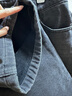 太平鸟女装牛仔裤高腰直筒秋冬温暖丹宁宽松阔腿裤子 牛仔深黑 S 实拍图