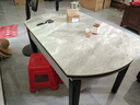 陶梦意亮光岩板餐桌现代简约家用加厚岩板电磁炉餐桌可伸缩折叠吃饭桌子 黑灰框架【加厚12mm岩板】灰色面 1.2米 单桌【无椅子】 实拍图
