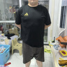 阿迪达斯短袖男2025夏季运动亲肤透气轻薄速干T恤 黑/金 3XL  实拍图