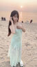 斤慕蕾丝吊带连衣裙女薄荷绿气质网纱拼接收腰A字裙长裙海边度假 M(100-110斤) 实拍图